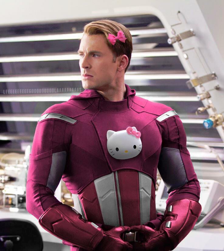 Chết cười với ảnh chế các siêu anh hùng mặc trang phục Hello Kitty