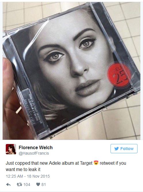 Album ‘25’ của Adele bị rò rỉ tràn lan trên mạng