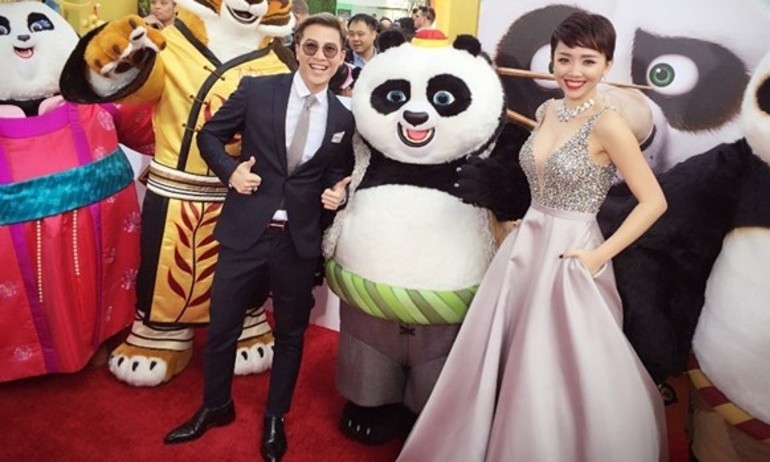 Tóc Tiên giao lưu cực vui vẻ với dàn sao “Kung Fu Panda 3”