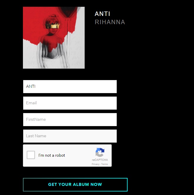 Rihanna tặng miễn phí album “ANTI” mới nhất qua Tidal