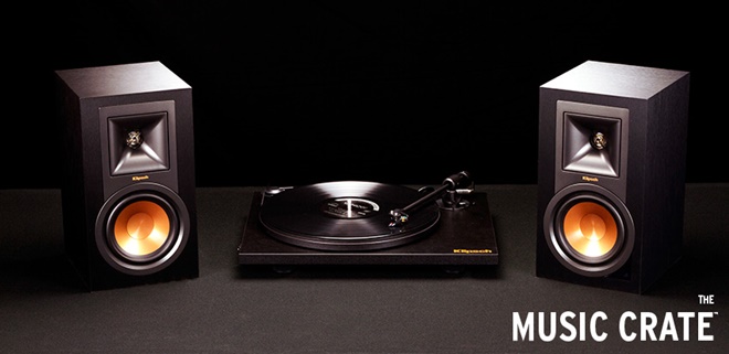 Klipsch Music Crate: hệ thống loa mini với nguồn phát mâm đĩa nhựa