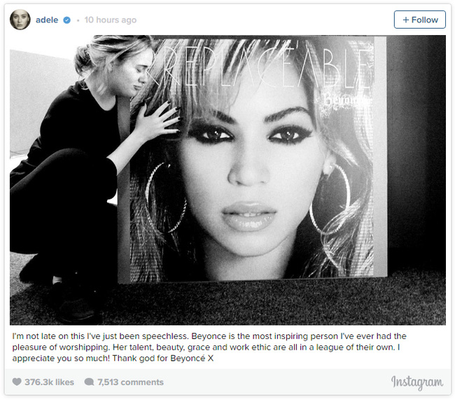 Chết cười với biểu cảm “fan cuồng” của Adele với Beyoncé