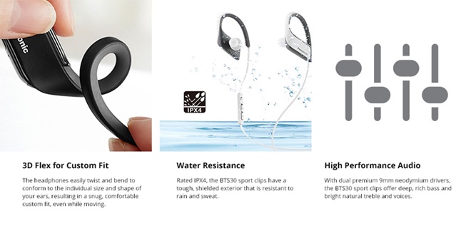 Panasonic RP-BTS30: tai nghe thể thao, chống nước, sạc nhanh