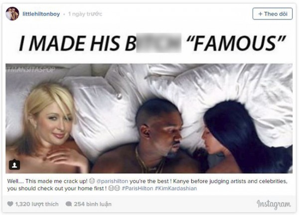 Paris Hilton giễu nhạo MV “trần như nhộng” của Kanye West