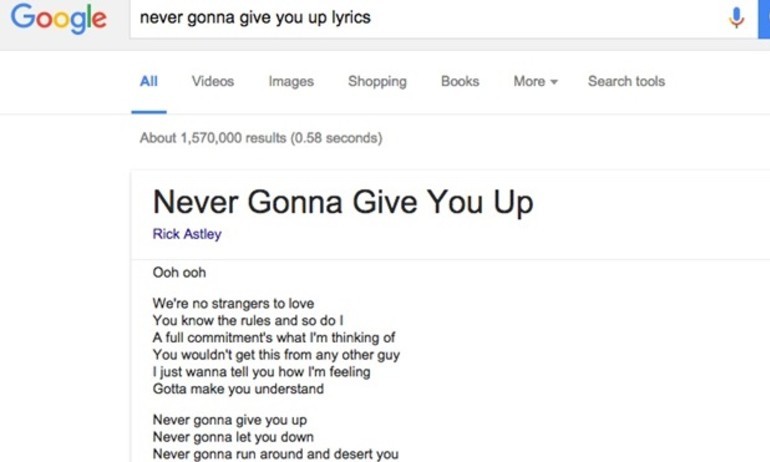 Google Search bất ngờ bổ sung hiển thị lời nhạc trực tiếp