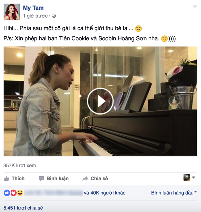Mỹ Tâm cover “Phía sau một cô gái” cực tình cảm bên đàn piano