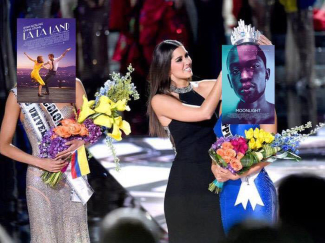 Trao nhầm giải thưởng “Phim hay nhất” cho La La Land, Oscar nhận hàng tá ảnh chế cười không nhặt được mồm