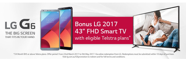 LG Úc chơi trội bằng cách tặng hẳn smart TV 43’’ FHD cho ai mua LG G6