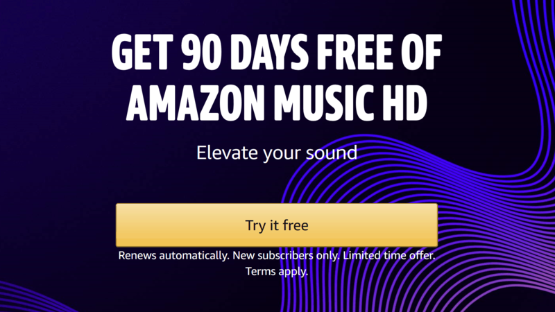 Amazon tặng 90 ngày sử dụng miễn phí dành cho người dùng mới của Music HD