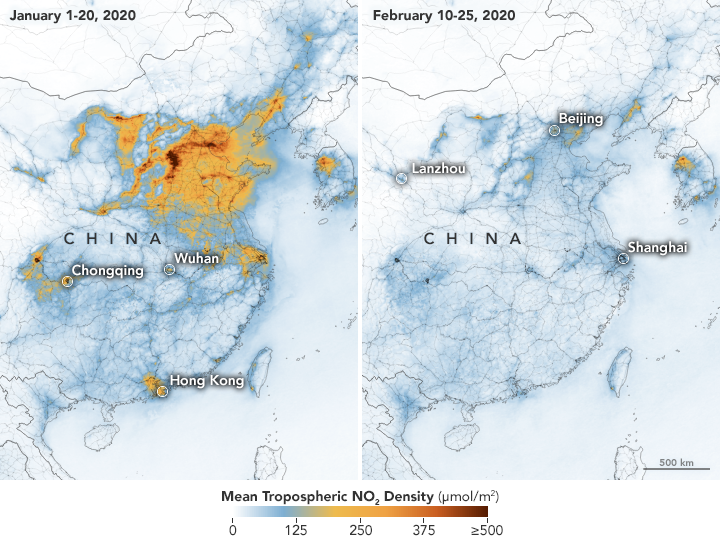 NASA ghi nhận Trung Quốc giảm ô nhiễm sau khi dịch Corona bùng phát