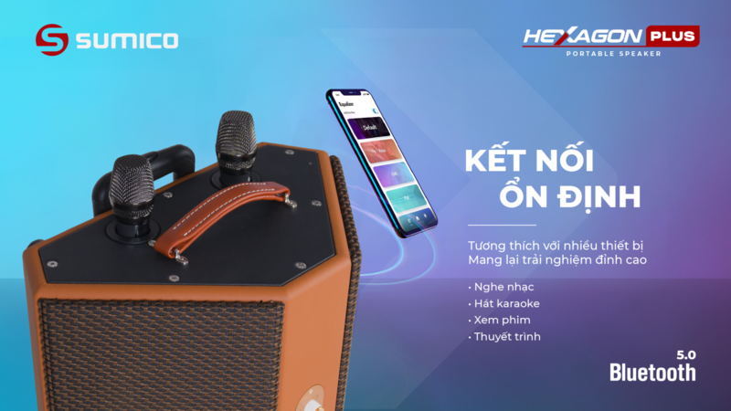 Loa karaoke xách tay Sumico Hexagon Plus: Đột phá công nghệ âm thanh đa hướng
